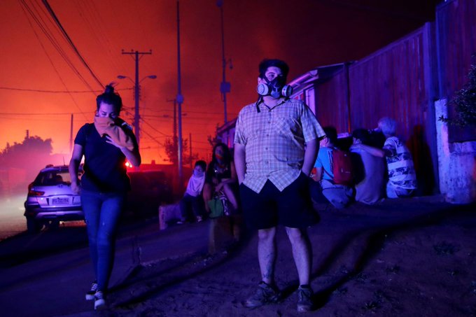 Chile incendios, foto AFP
