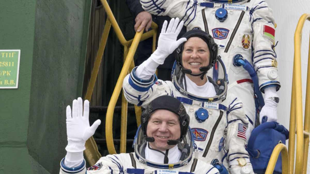 El despegue de una nave espacial rusa Soyuz MS-25, con tres tripulantes y con destino a la Estación Espacial Internacional (ISS), fue cancelado. Foto: AFP