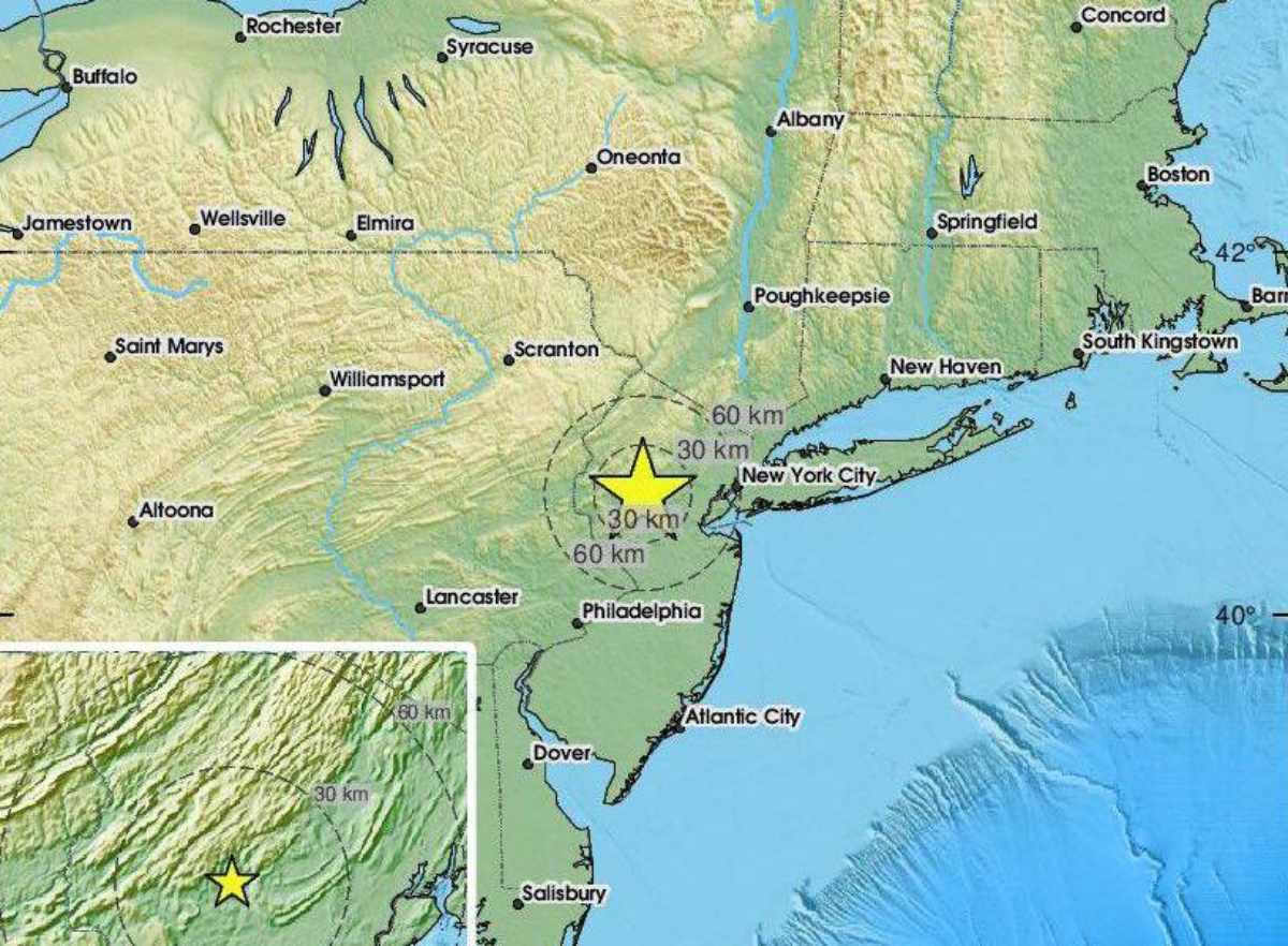 Una segunda réplica fuerte de un sismo de magnitud 4,0 azotó el norte de Nueva Jersey.