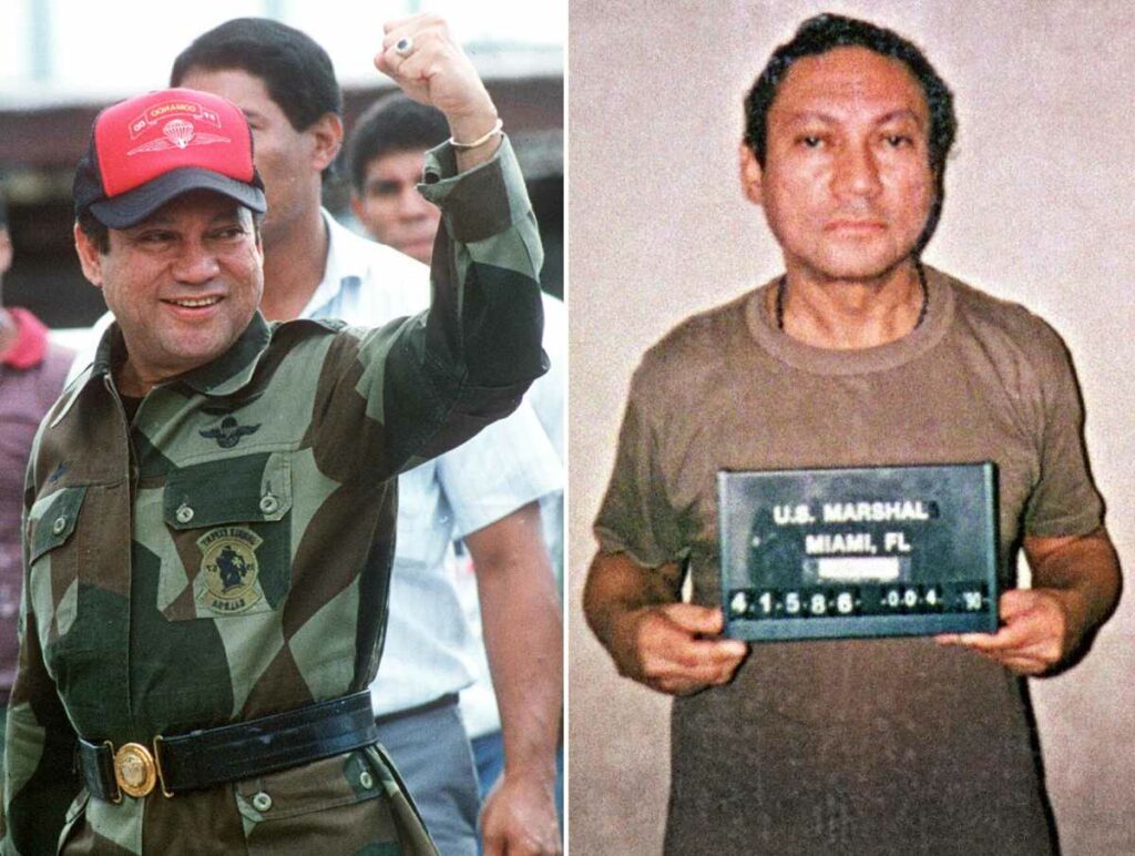 Fotos tomadas el 4 de octubre de 1989 en Panama (izquierda) y el 4 de enero de 1990 en Miami (derecha). Foto: AFP 